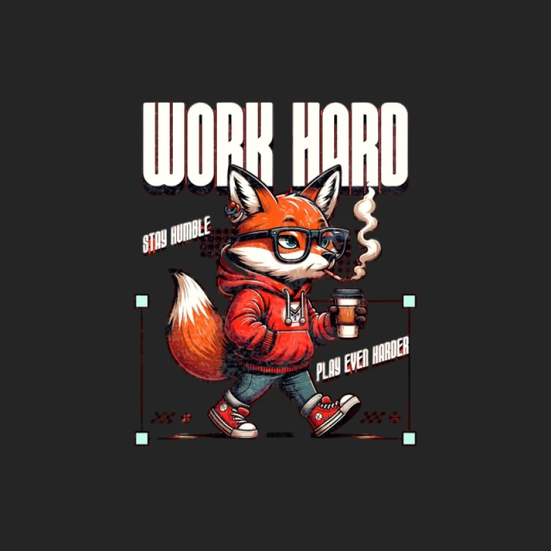 Renard avec café, travailler dur Femme Sweat-shirt à enfiler