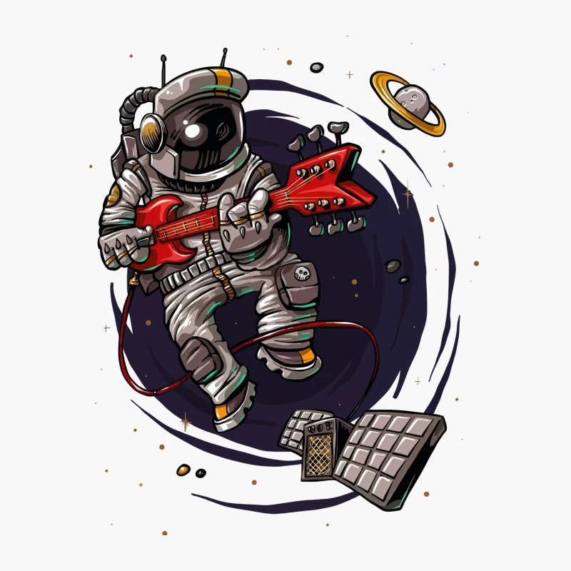 Astronaut Rocker in Space Cotton Tote Bag