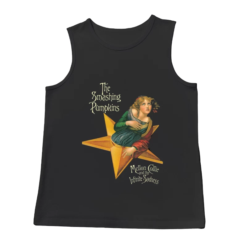 The Smashing Pumpkins' Mellon Collie Album Cover Featuring Classical Art on Golden Star Male Tank Top