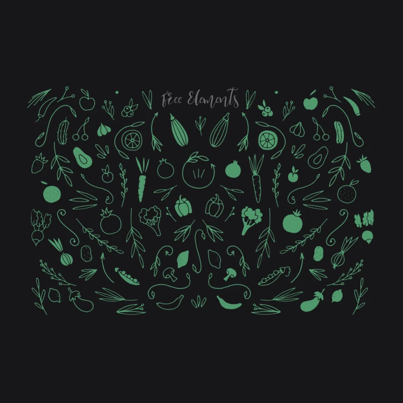 Motifs de légumes dessinés à la main Homme Sweat à capuche