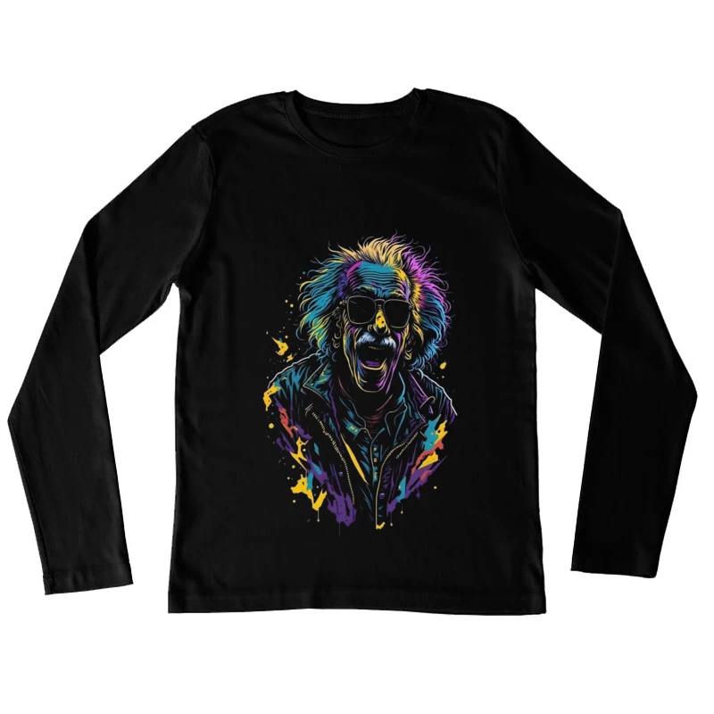 Colorful Retro Cartoon Illustration Female Long Sleeve T-Shirt