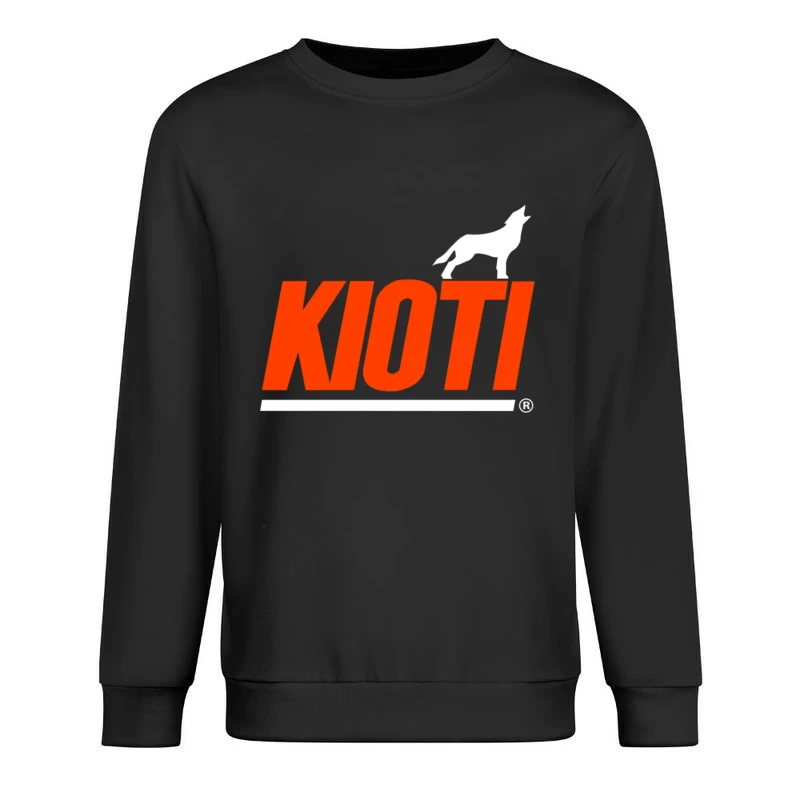 Kioti Farm Equipment Brand Logo with Wolf Silhouette Male Pullover Sweatshirt