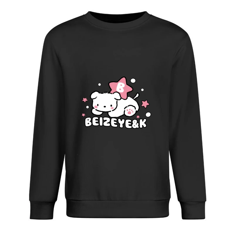 Niedlicher Welpe mit rosa Stern Herren Pullover Sweatshirt