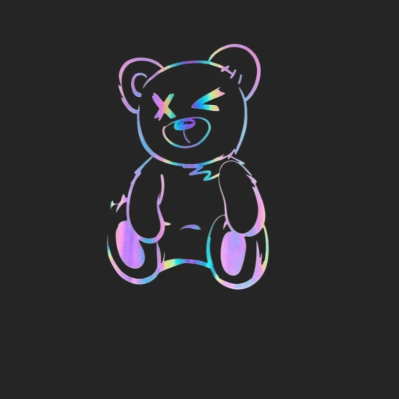 Colorful Cartoon Teddy Bear Illustration Male Pullover Sweatshirt