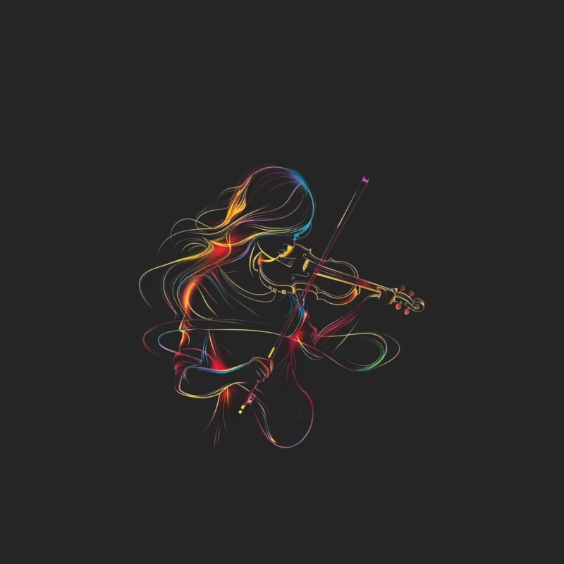 Colorful Violinist Illustration Male Pullover Sweatshirt