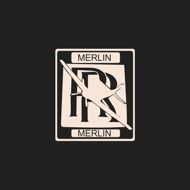 Stylized Merlin Logo Design in Beige Monochrome Bucket Hat