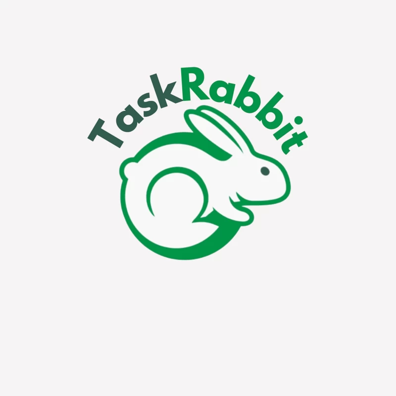 TaskRabbit Green Circular Rabbit Logo Design Male T-Shirt