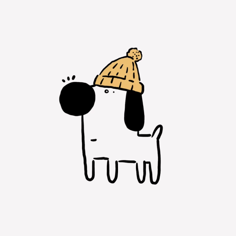 Hund mit Mütze Illustration Herren T-Shirt