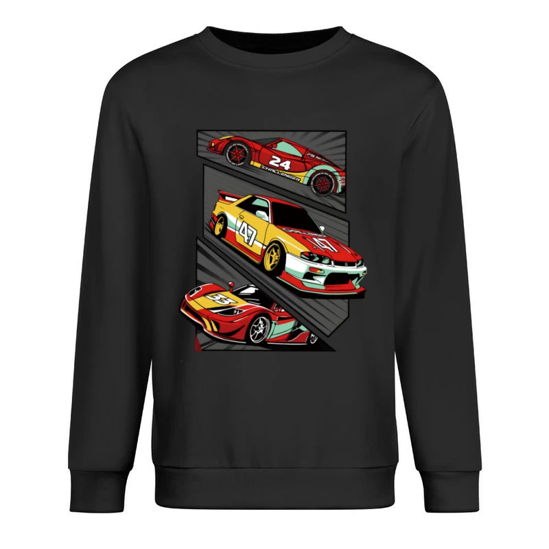 Bunte Rennwagen-Designs Herren Pullover Sweatshirt
