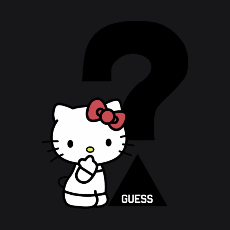 Hello Kitty mit Fragezeichen Herren Pullover Hoodie