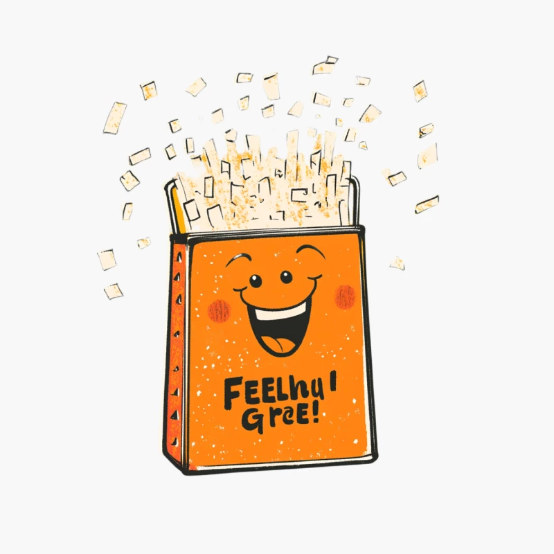 Cheerful Orange Box Feeling Free with Confetti Celebration Cotton Tote Bag