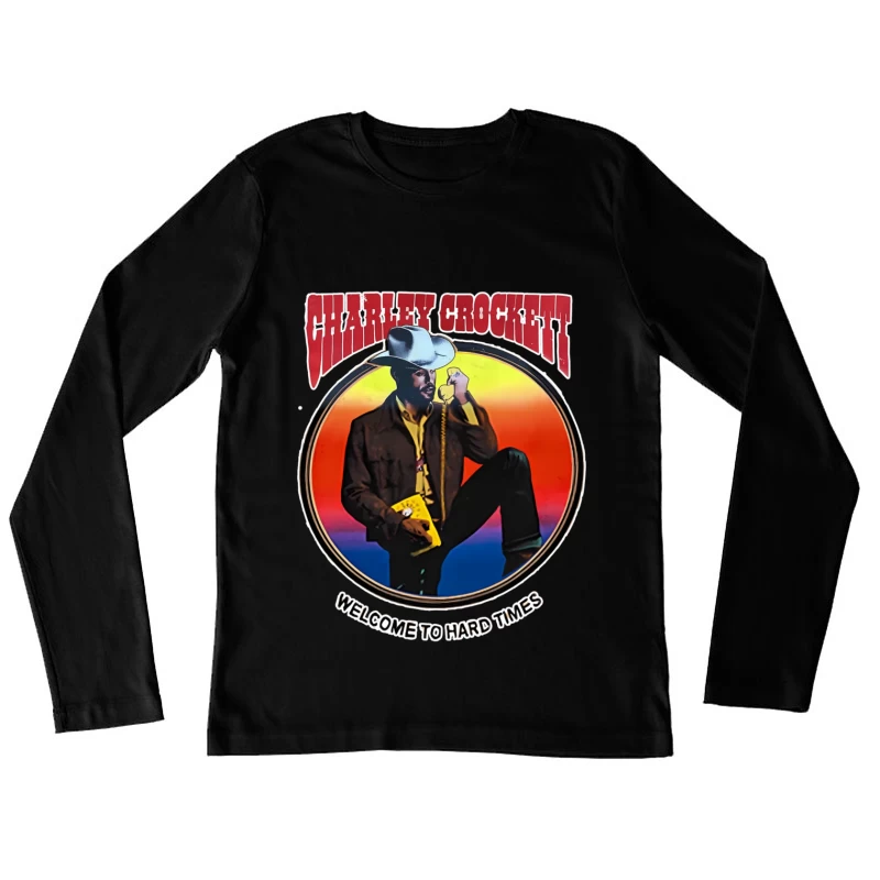 Vintage Country Western Blues Album Art - Welcome to Hard Times Female Long Sleeve T-Shirt