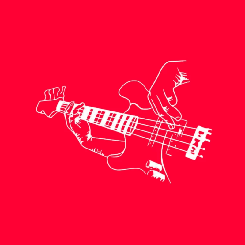 Bass Guitar Illustration Tapestry