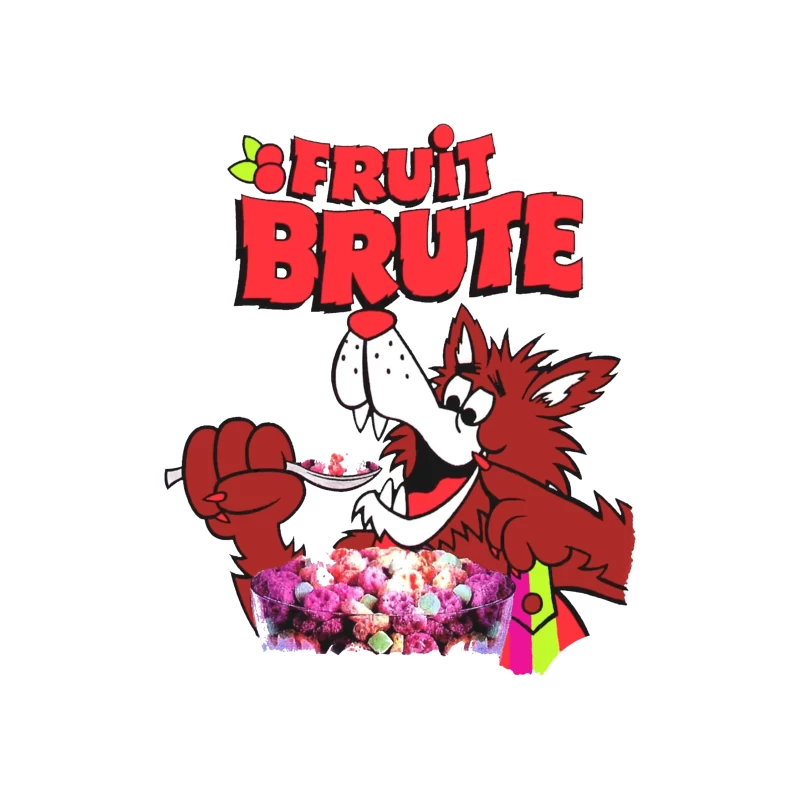 Vintage Fruit Brute Monster Cereal Mascot Logo Throw Pillow