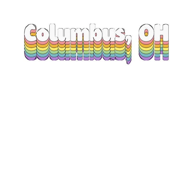 Columbus, OH  Retro Typography Design Tapestry