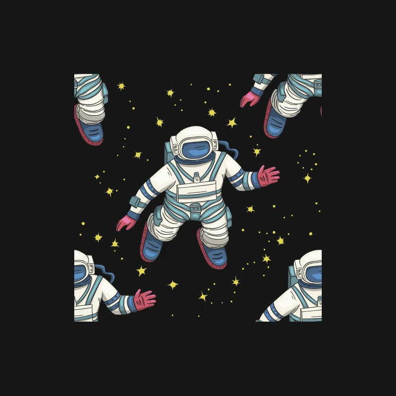 Astronautenmuster im Weltraum Damen Langarm T-Shirt