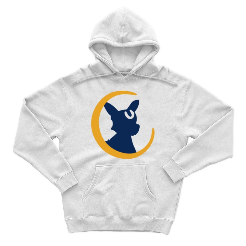 Siluette eines Mond-Katzen-Designs Herren Pullover Hoodie