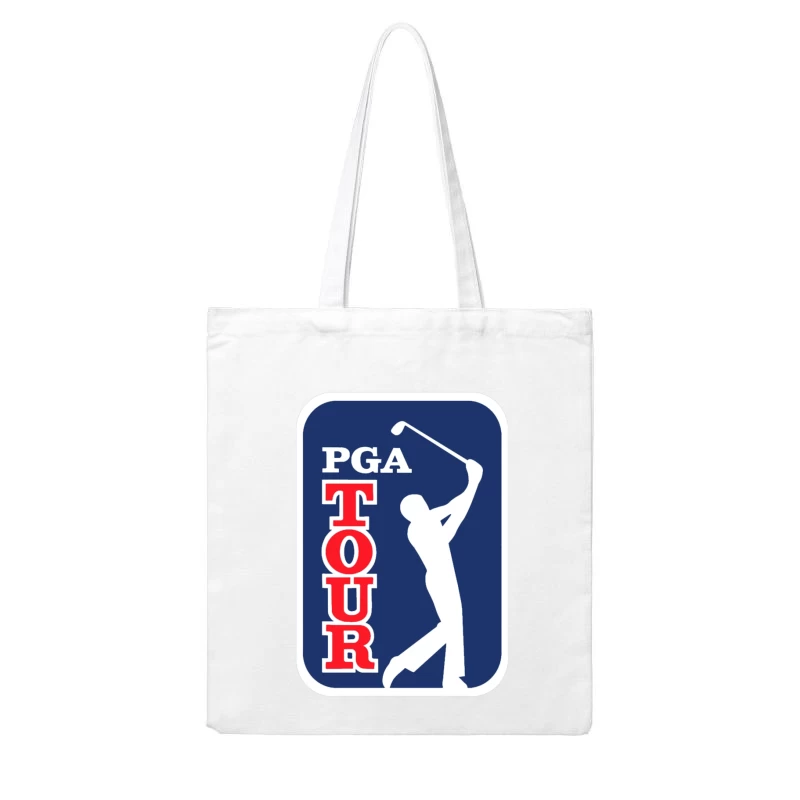 Official PGA Tour Professional Golf Logo with Silhouetted Golfer Cotton Tote Bag