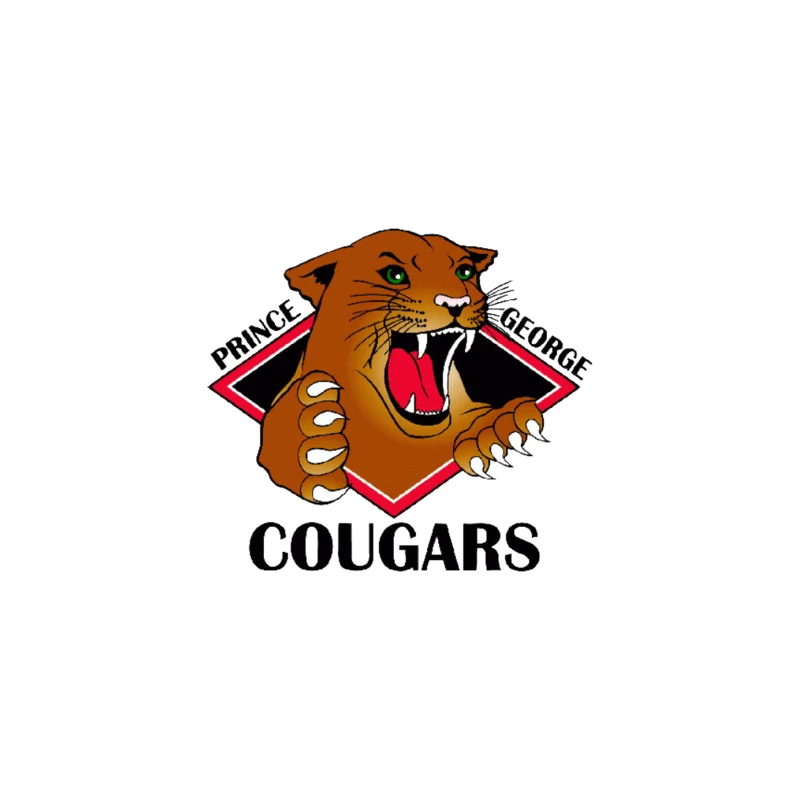 Prince George Cougars Sports Team Logo with Fierce Cougar Mascot Desk Mat