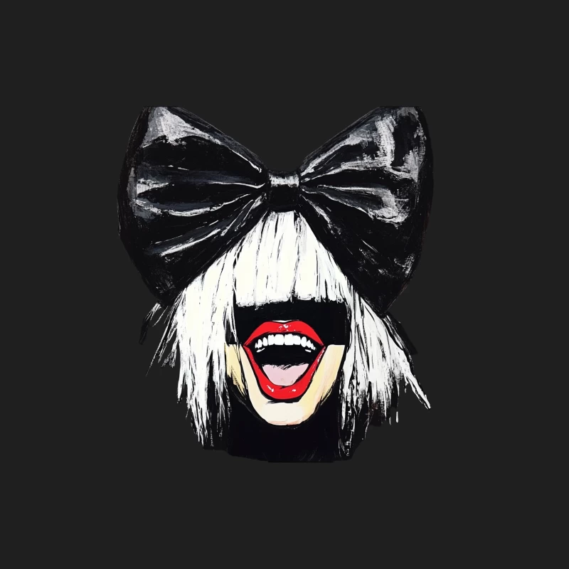 Pop Art Portrait with Oversized Bow and Bold Red Lips Male Tank Top