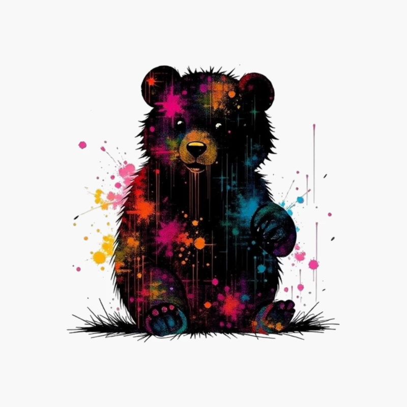 Cosmic Watercolor Teddy Bear Art Cotton Tote Bag