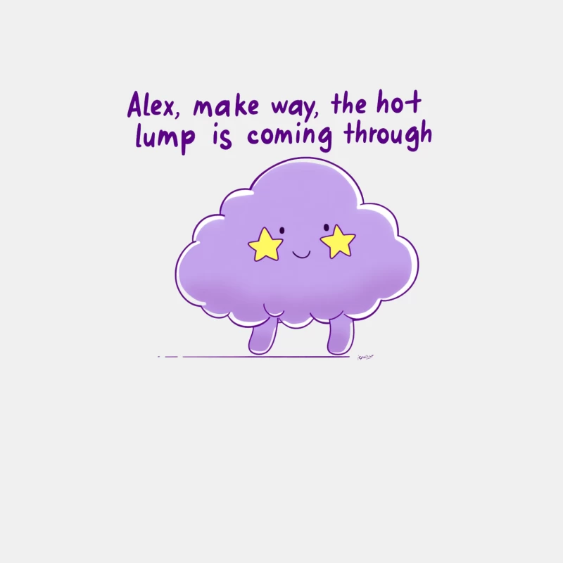 Cute Purple Cloud Illustration with Humorous Text Male Tank Top