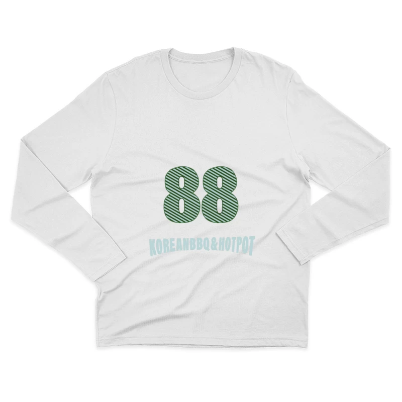 88 Korean BBQ & Hotpot Logo Design Herren Langarm T-Shirt