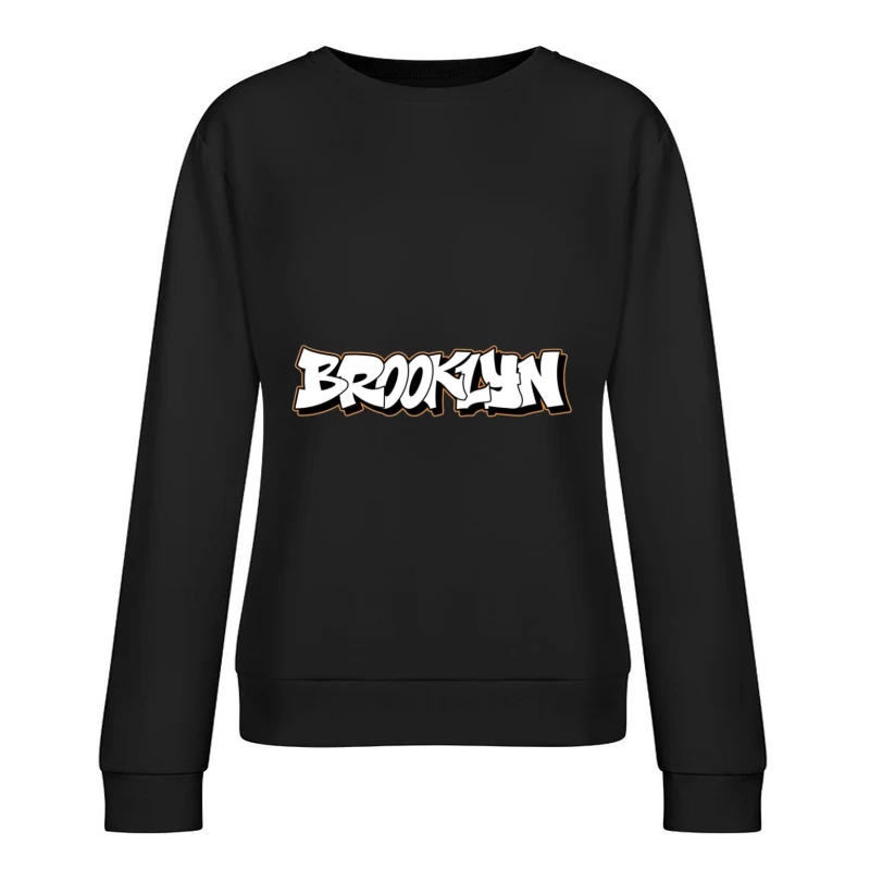 Brooklyn Graffiti-Schriftzug Damen Pullover Sweatshirt