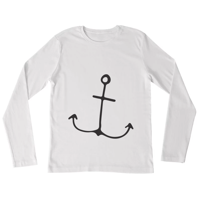 Symbole d'Ancre Marin Simple Femme Manches Longues T-Shirt
