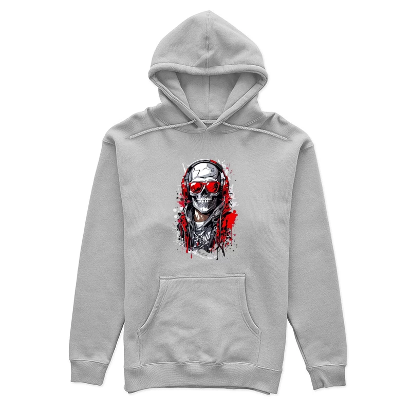 Cool Urban Skull with Headphones Female Pullover Hoodie