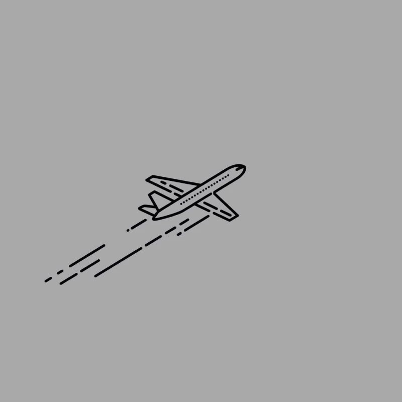Simple Line Drawing of Airplane in Flight Male Pullover Hoodie