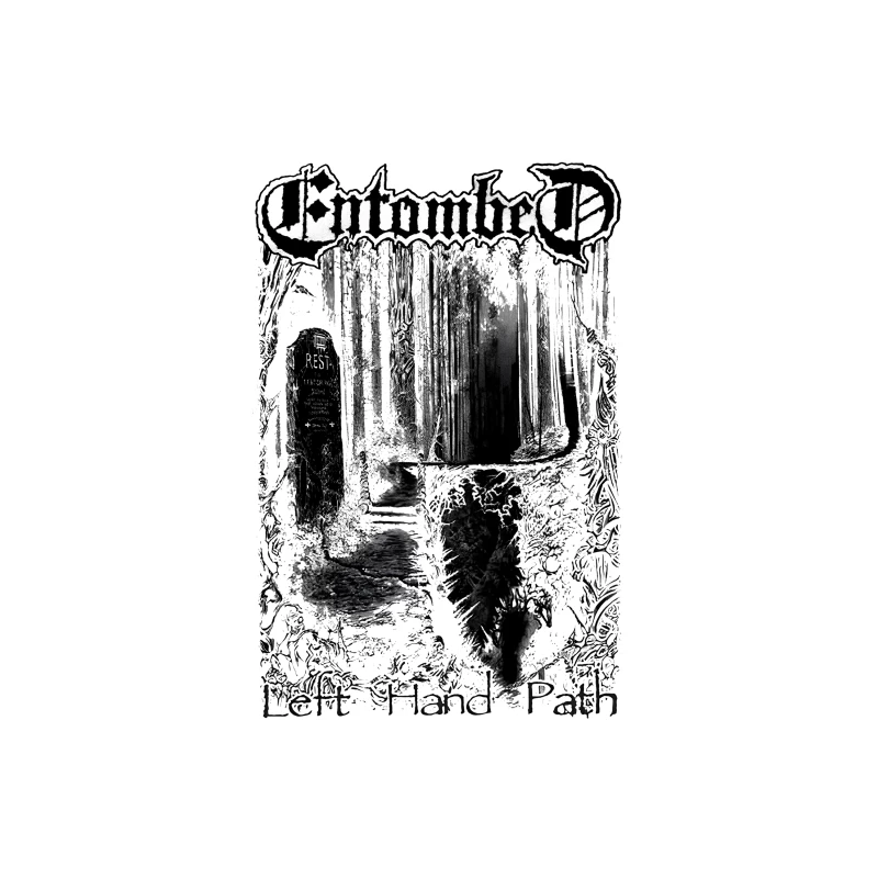 Entombed Left Hand Path Black White Tapestry