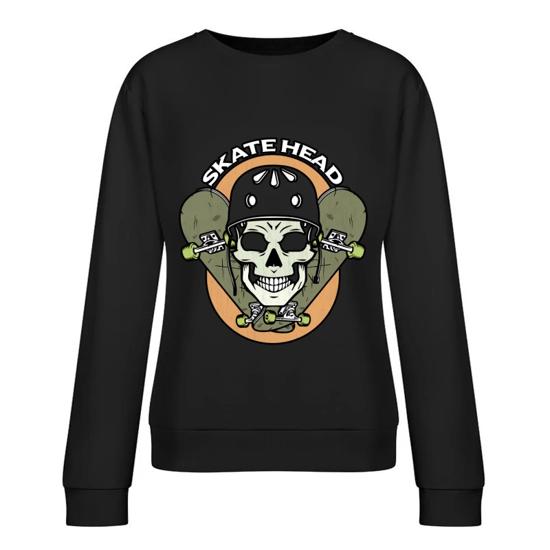 Skater Totenkopf mit Helmlinie Damen Pullover Sweatshirt