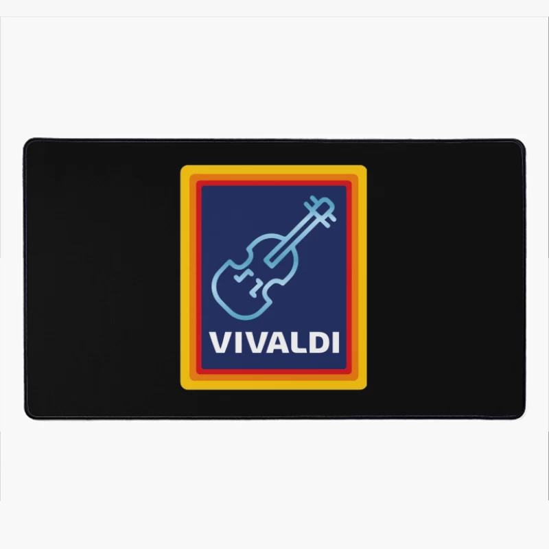 Vivaldi Classical Music Logo with Violin Icon Desk Mat