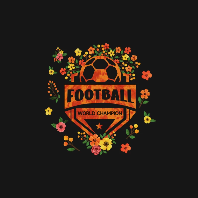 Fußball-Weltmeister mit Blumenmuster Herren Langarm T-Shirt
