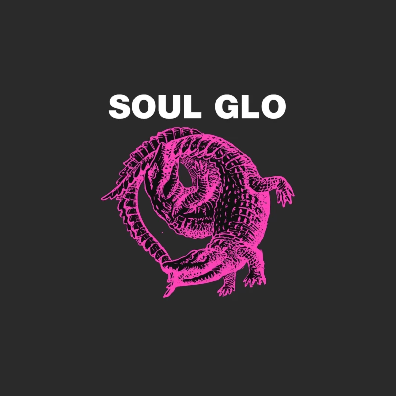 Pink Skeletal Alligator Soul Glo Design Baseball Cap