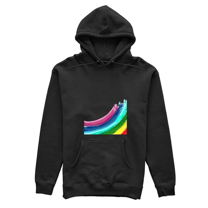 Bunte Pinselstriche auf Schwarz Damen Pullover Hoodie