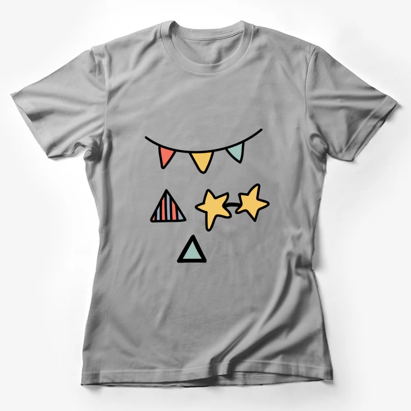 Décor de fête avec motifs étoilés et triangulaires Femme T-Shirt