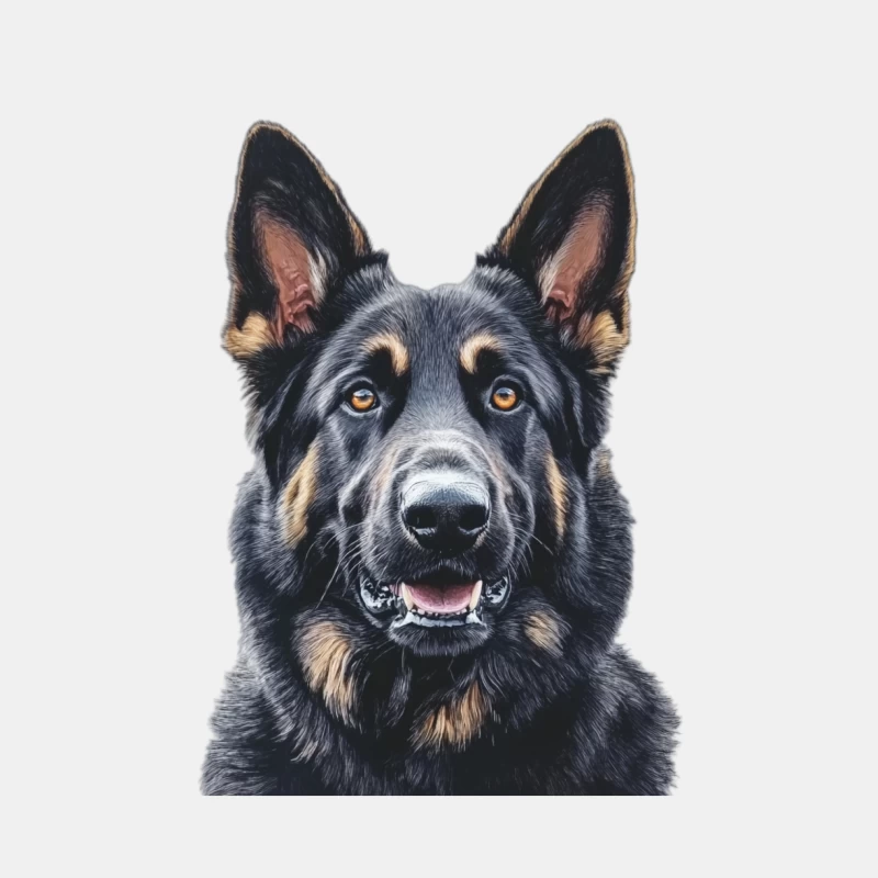 Striking Portrait of an Alert German Shepherd Dog Male Tank Top
