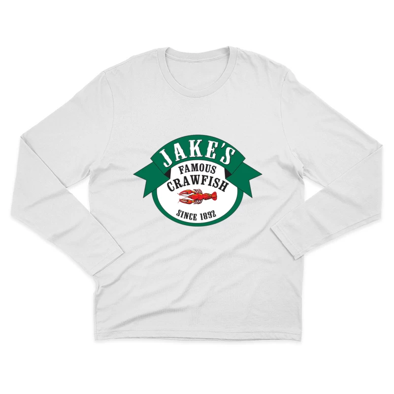 Jake's Famous Crawfish Restaurant - Historic Seafood Logo Since 1892 Male Long Sleeve T-Shirt