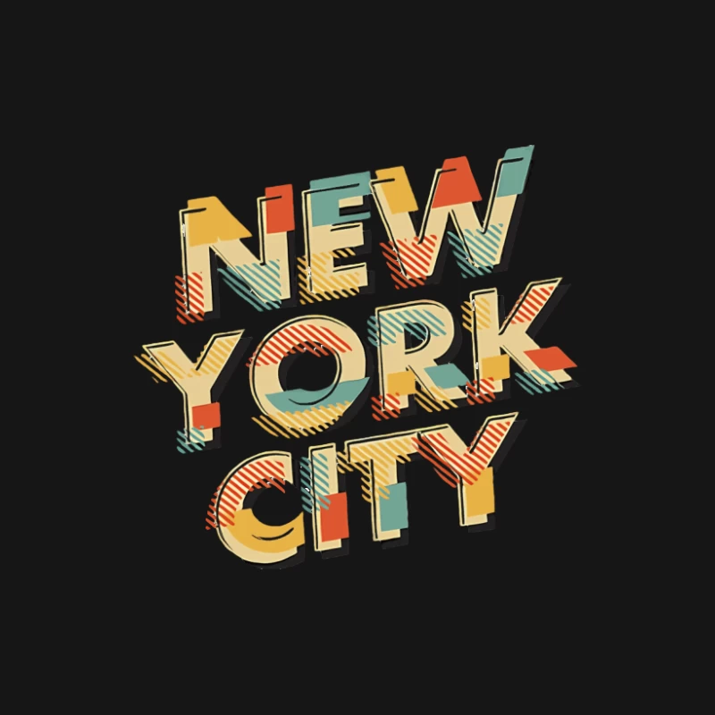 Retro New York City Text Herren Langarm T-Shirt
