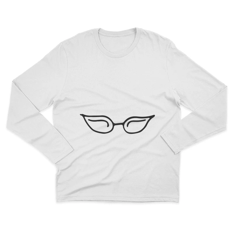 Lunettes de style œil de chat minimalistes Homme Manches Longues T-Shirt