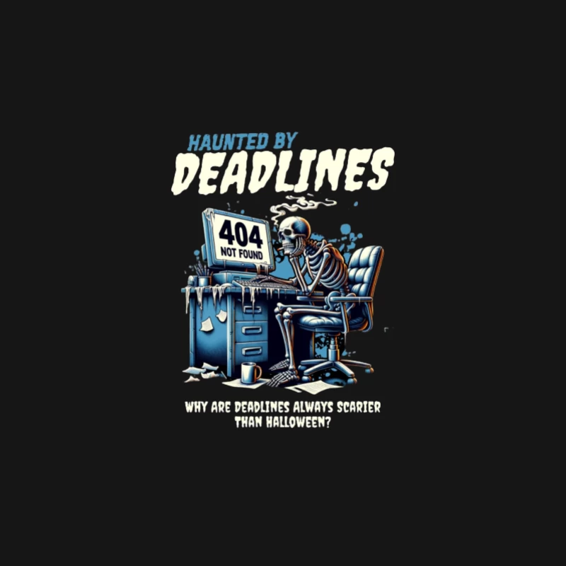 Skelett am Schreibtisch mit Deadlines Damen Langarm T-Shirt