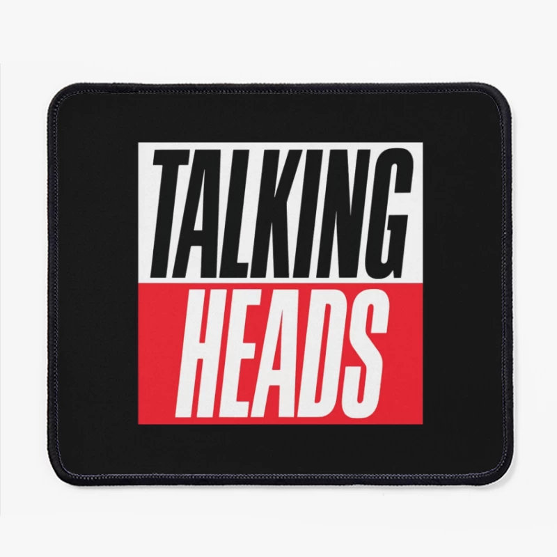 Talking Heads Classic Band Logo Design in Black and Red Typography Mouse Pad