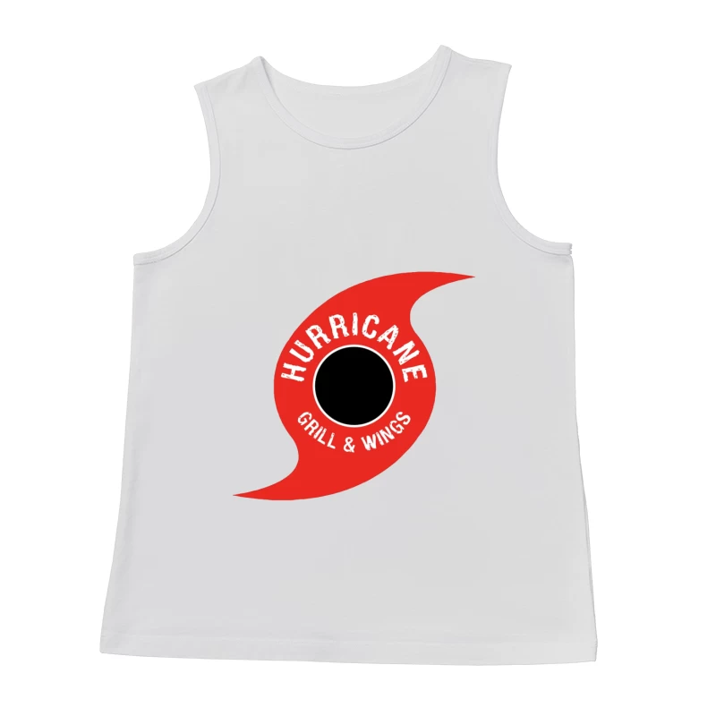 Hurricane Grill & Wings Restaurant Logo Design Male Tank Top