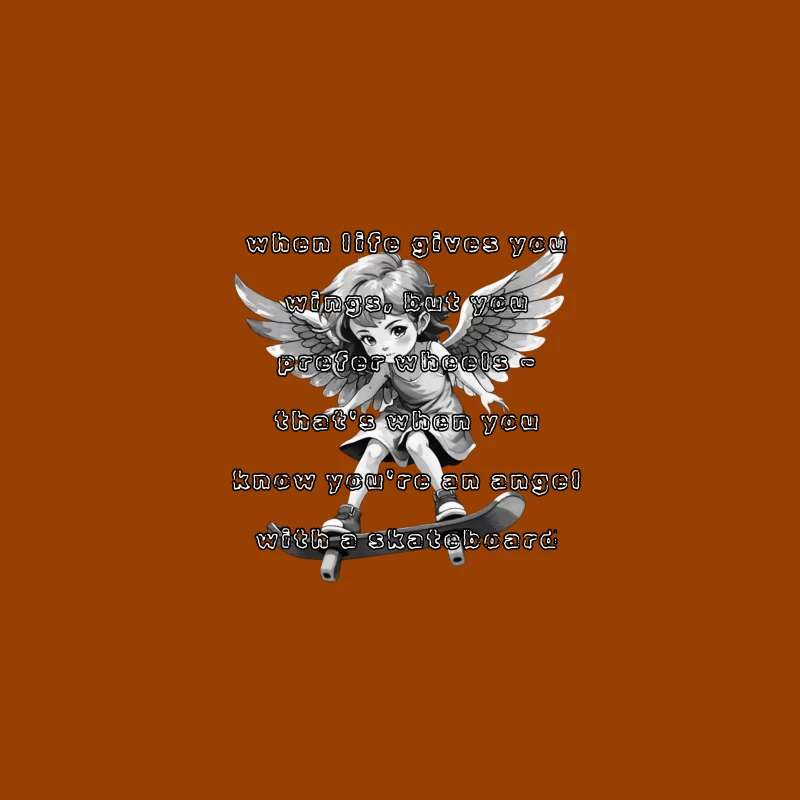 Angel on a Skateboard Desk Mat
