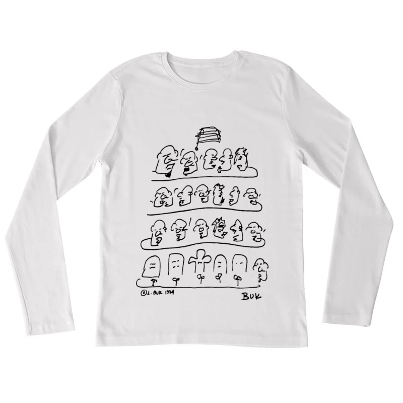 Evolution des Menschen als Schrift Damen Langarm T-Shirt