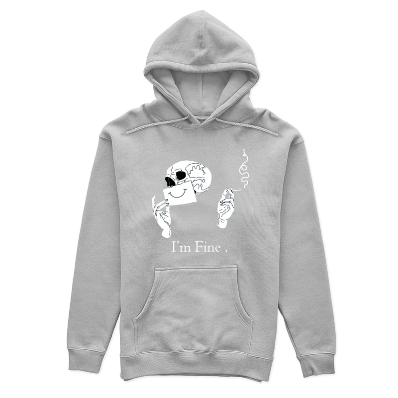 Skull with a Smile and Cigarette Female Pullover Hoodie
