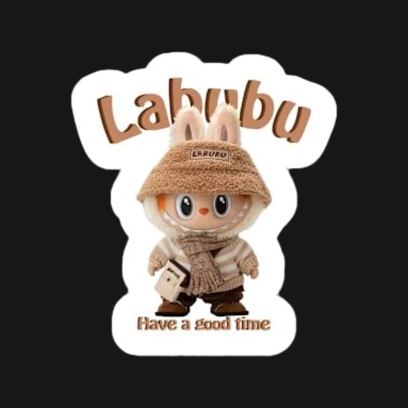 Kuschelige Labubu-Figur mit Winteroutfit Damen Pullover Hoodie
