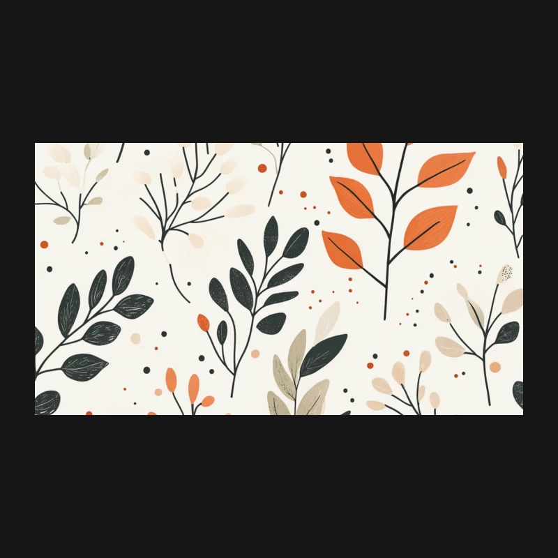 Minimalist Autumn Foliage Seamless Pattern Desk Mat